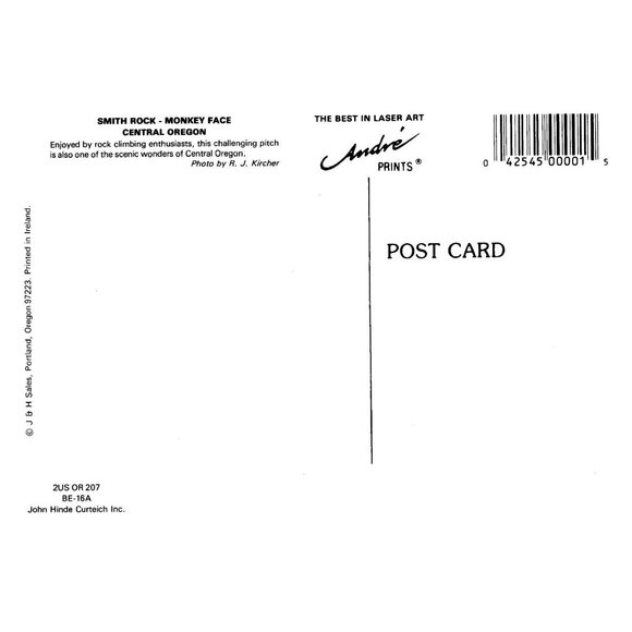 Postcard Smith Rock Monkey Face Central Oregon Vintage advertising Nature - Picture 2 of 2